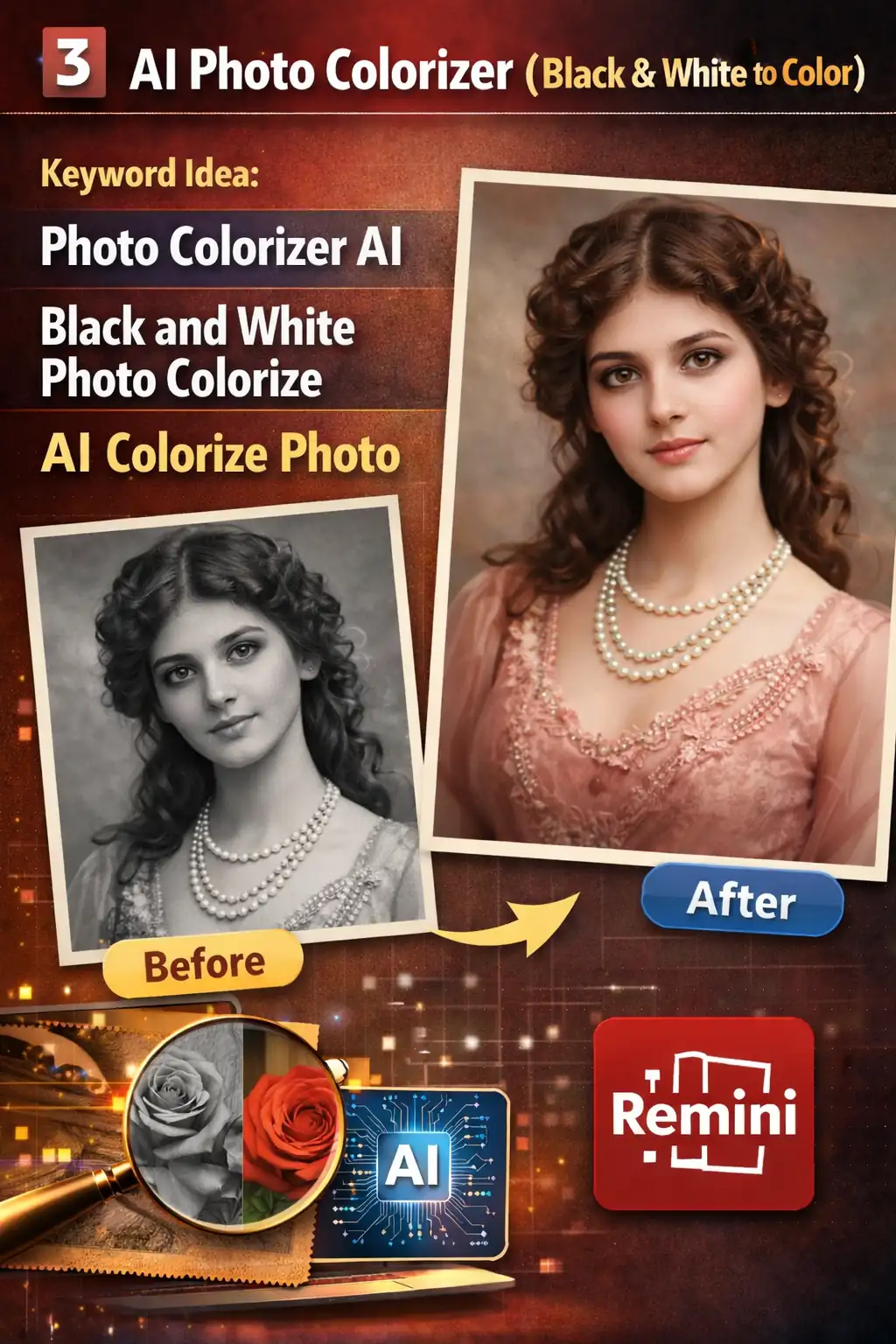 AI Photo Colorizer convert black and white photo to color