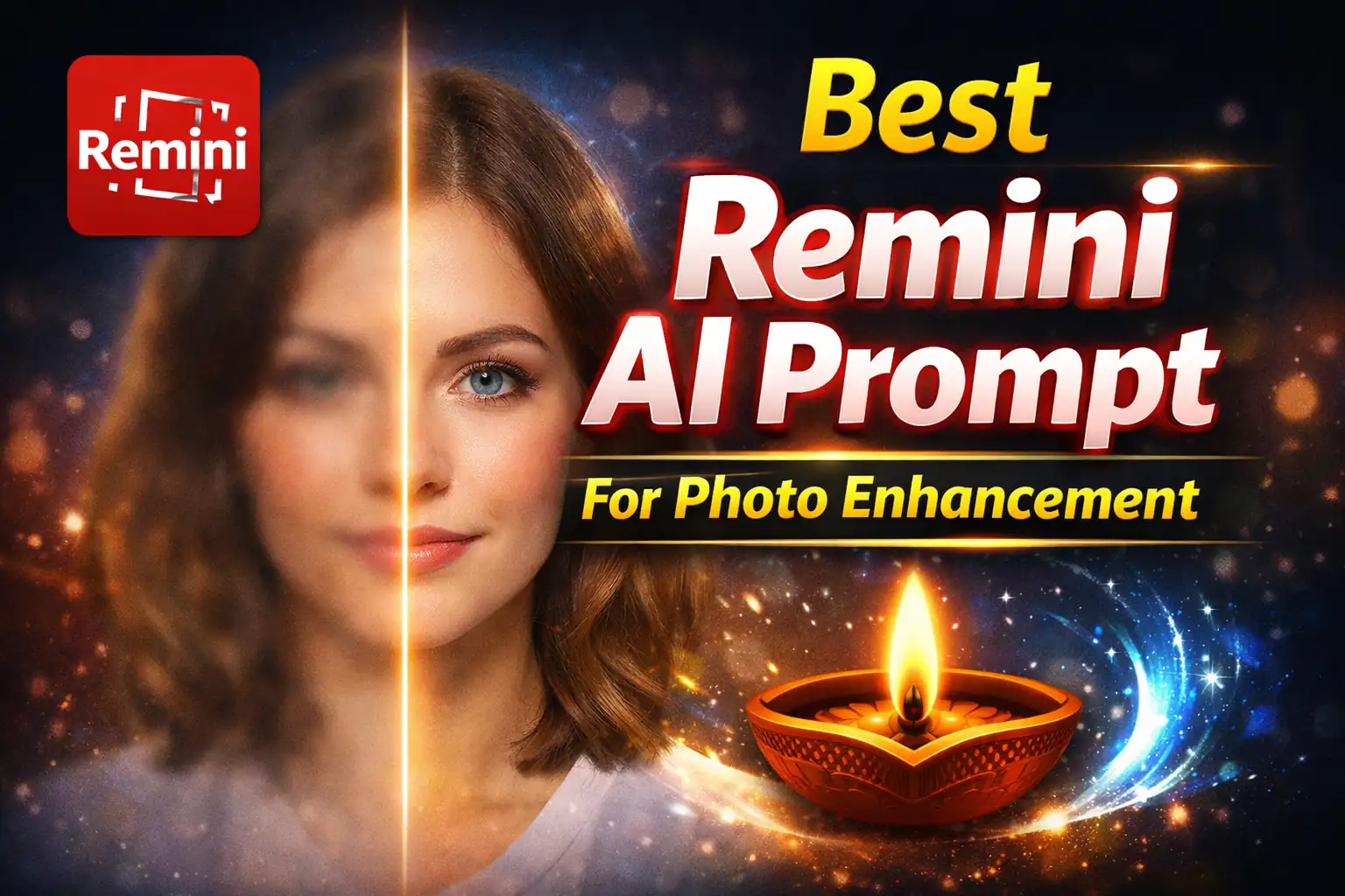 Remini AI photo enhancement before and after example