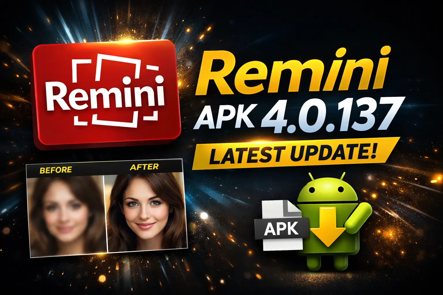 Remini APK 4.0.137 AI photo enhancer download remini ai 2026