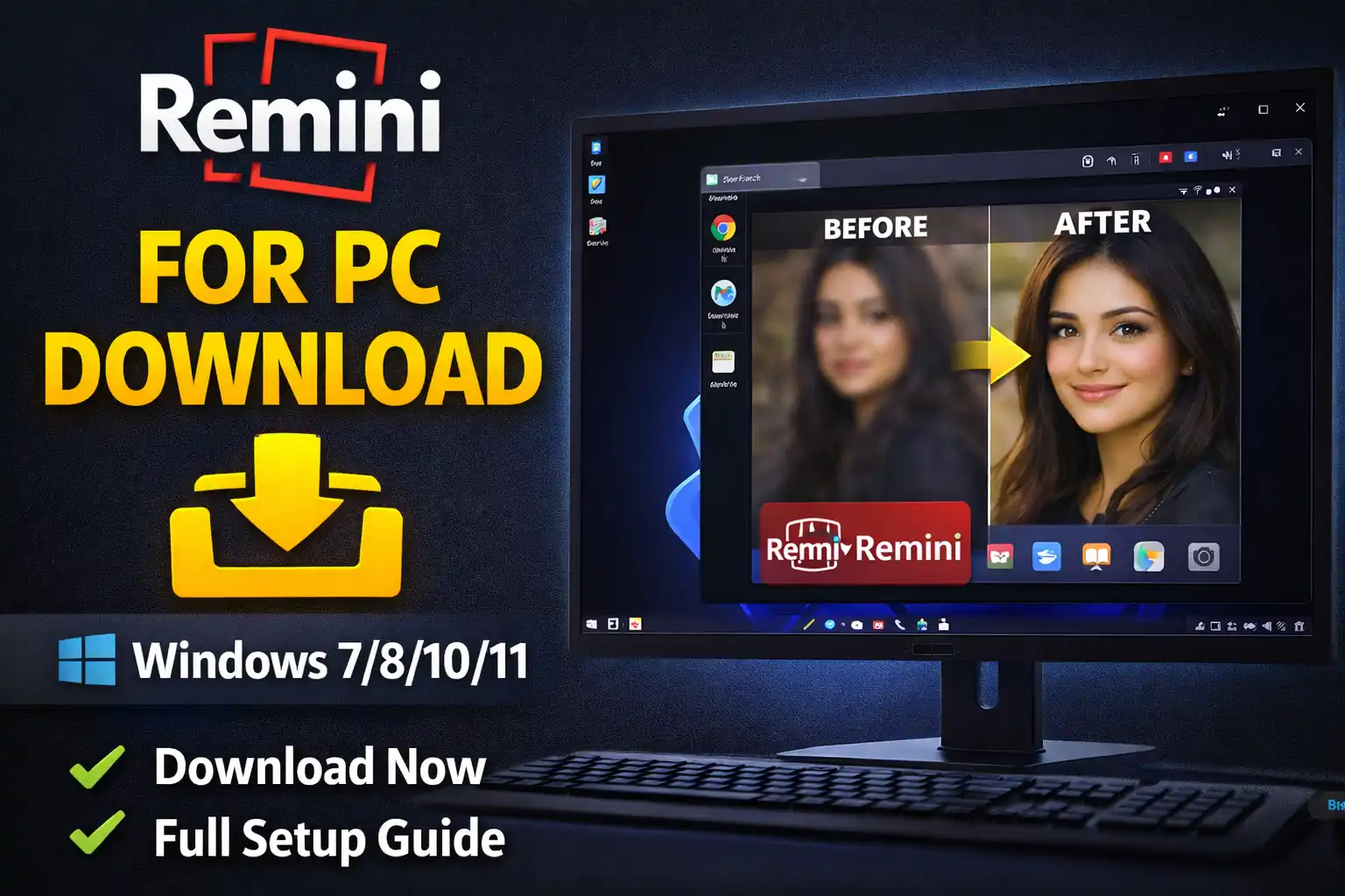 Remini for PC Download running on Windows using Android emulator